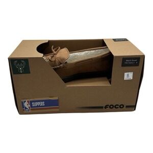 FOCO Milwaukee Bucks Moccasin Slippers Mens Small 7-8‎ Slip On House Shoes